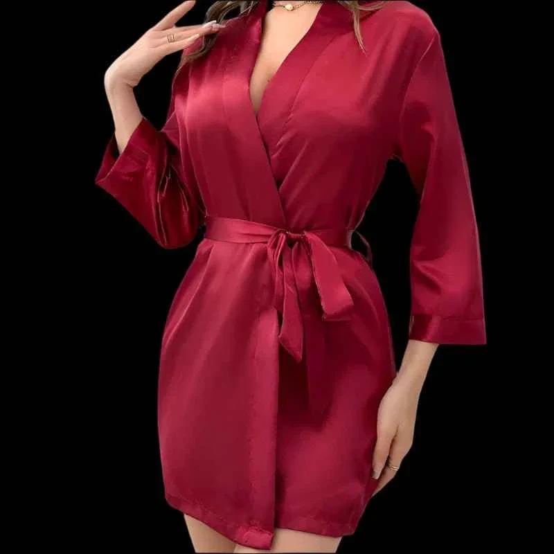 Satin-Kimono-Bademantel für Damen – Weiche Nachtwäsche & Bademantel