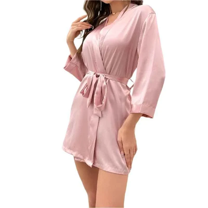 Satin-Kimono-Bademantel für Damen – Weiche Nachtwäsche & Bademantel