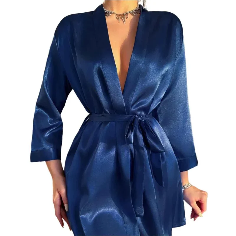Satin-Kimono-Bademantel für Damen – Weiche Nachtwäsche & Bademantel