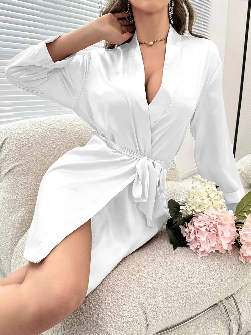 Satin-Kimono-Bademantel für Damen – Weiche Nachtwäsche & Bademantel