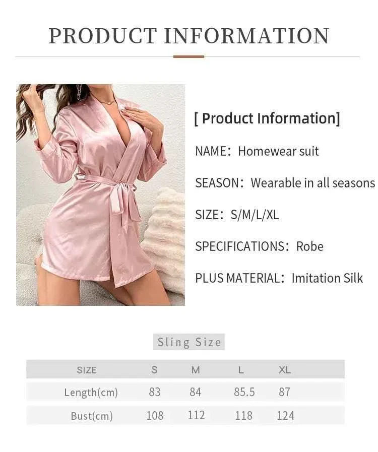 Satin-Kimono-Bademantel für Damen – Weiche Nachtwäsche & Bademantel