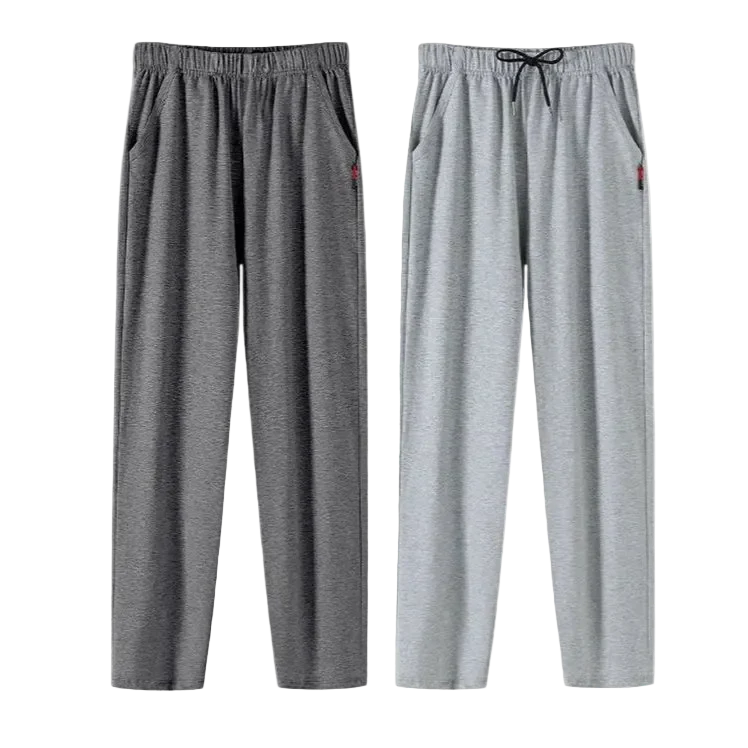 Herren-Baumwollpyjamahose mit Taschen und elastischem Bund in Größe L