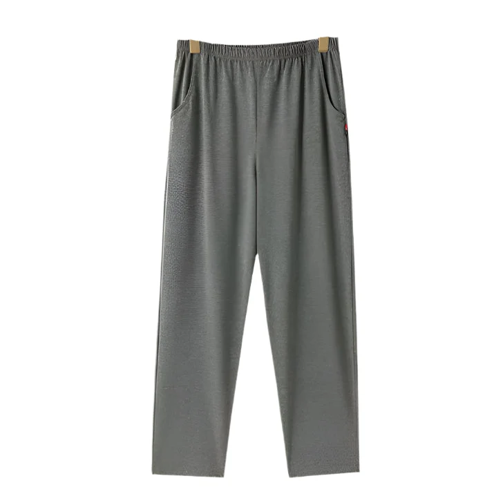Herren-Baumwollpyjamahose mit Taschen und elastischem Bund in Größe L