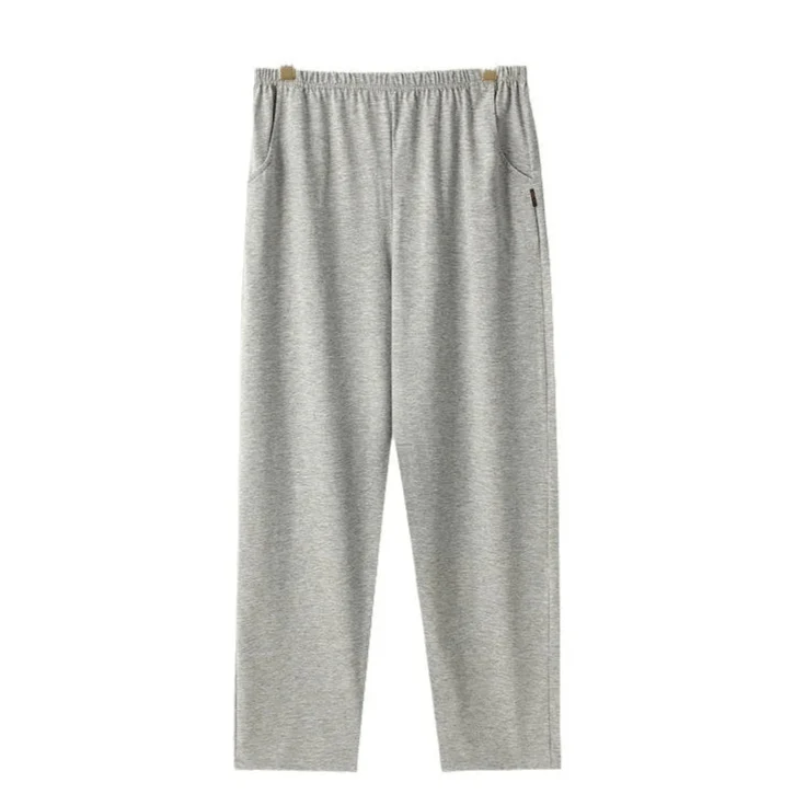 Herren-Baumwollpyjamahose mit Taschen und elastischem Bund in Größe L
