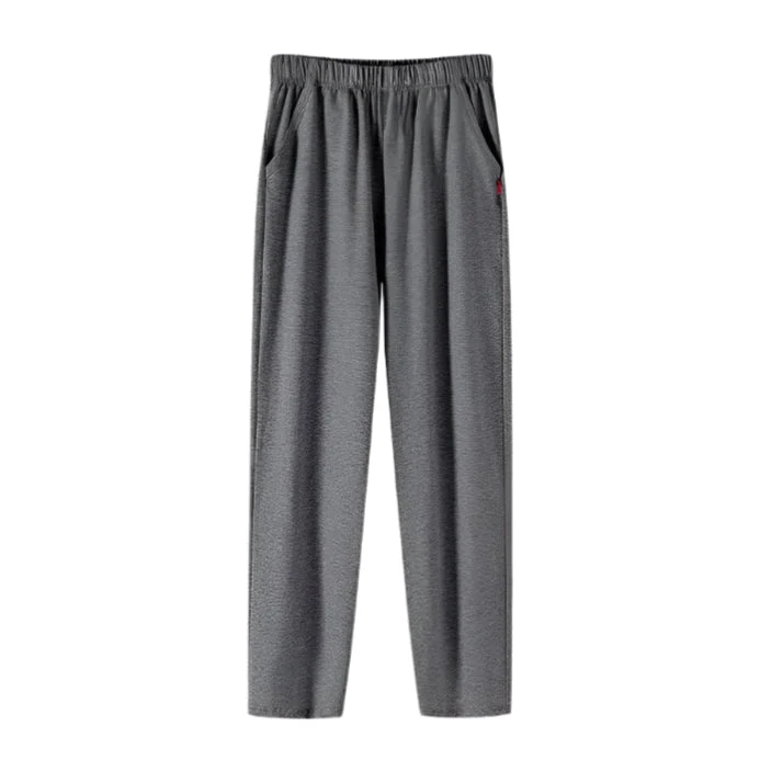 Herren-Baumwollpyjamahose mit Taschen und elastischem Bund in Größe L