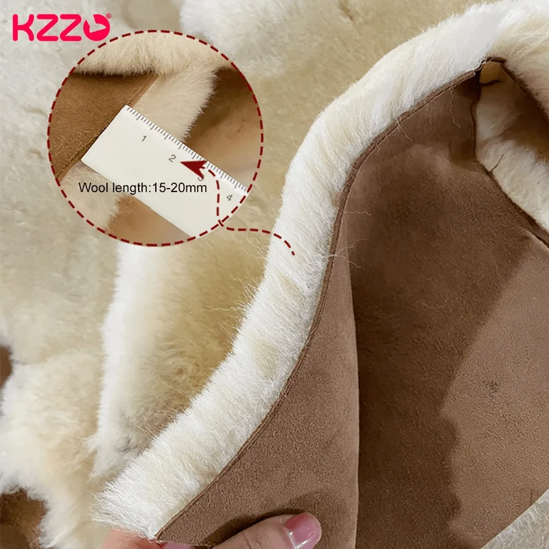 KZZO Hausschuhe aus Lammfell – Kuschelige Winterschuhe für Damen
