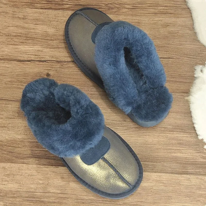 KZZO Hausschuhe aus Lammfell – Kuschelige Winterschuhe für Damen