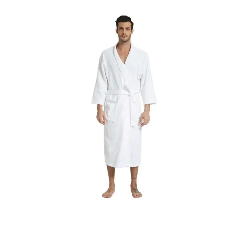 Langer Frottee-Bademantel für Herren, Kimono-Bademantel für Damen, Morgenmantel