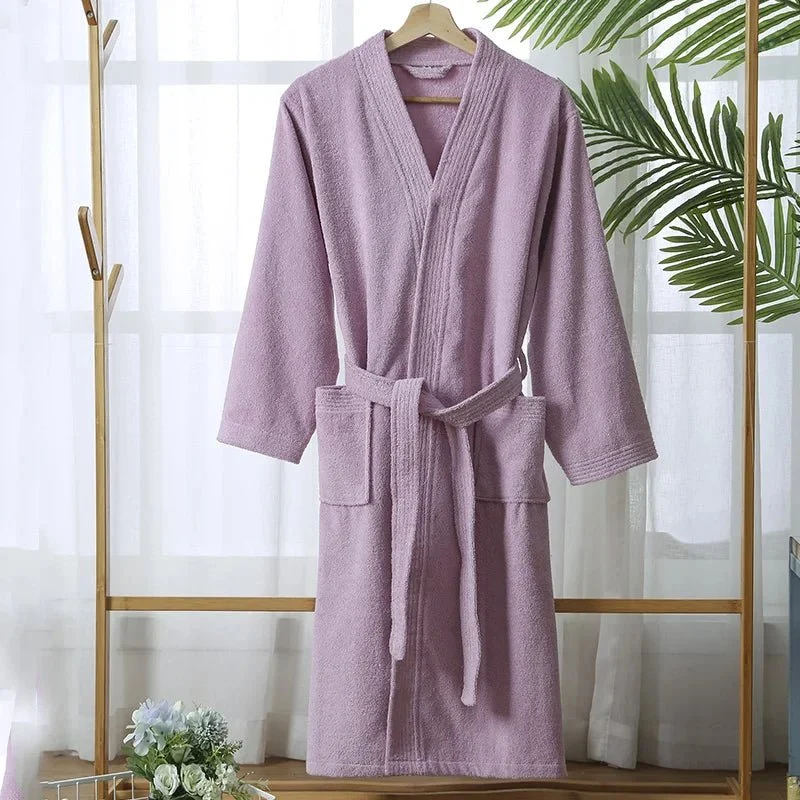 Langer Frottee-Bademantel für Herren, Kimono-Bademantel für Damen, Morgenmantel