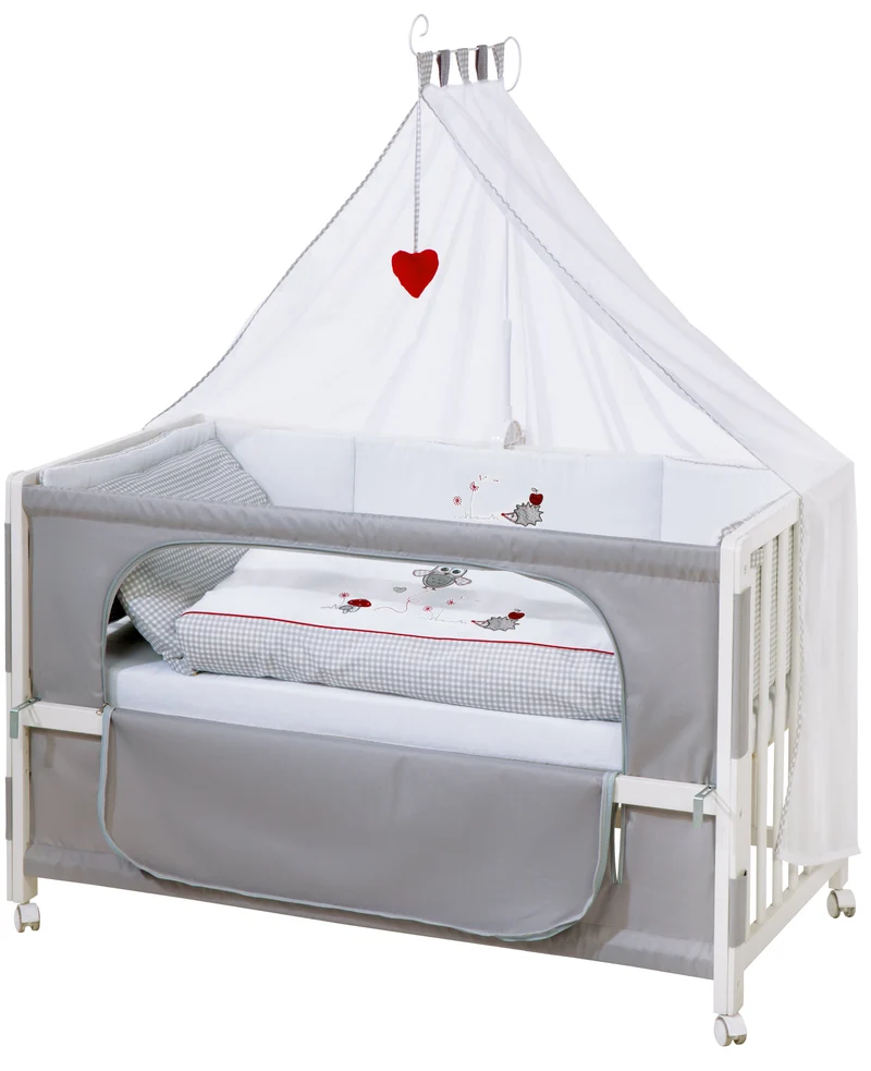 Room Bed "Adam & Eule" – 60 x 120 cm, Beistellbett zum Elternbett, komplette Ausstattung