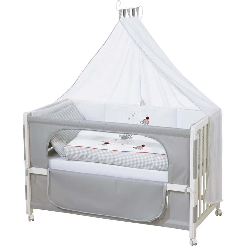 Room Bed "Adam & Eule" – 60 x 120 cm, Beistellbett zum Elternbett, komplette Ausstattung