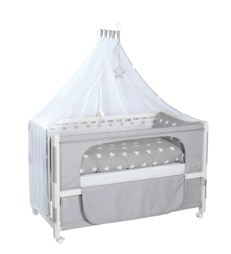 Room Bed "Little Stars" – 60 x 120 cm, Beistellbett zum Elternbett mit kompletter Ausstattung