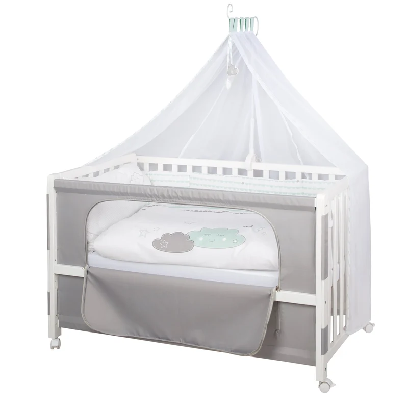Room Bed "Happy Cloud" – 60 x 120 cm, Beistellbett zum Elternbett, komplette Ausstattung