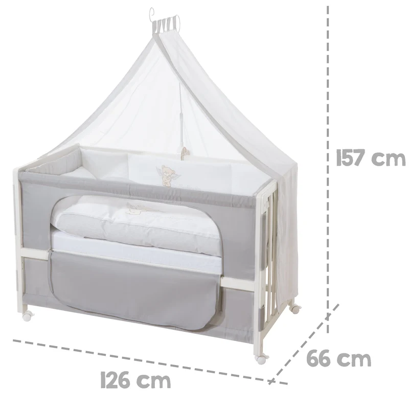 Room Bed "Heartbreaker" – 60 x 120 cm, Beistellbett zum Elternbett, komplette Ausstattung