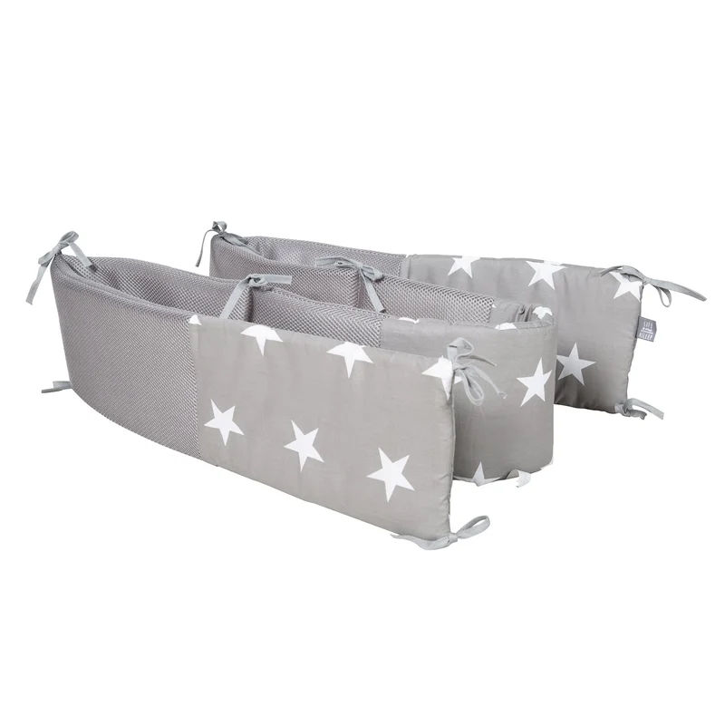 Room Bed "safe asleep®" – 60 x 120 cm, "Little Stars", Beistellbett inkl. Zubehör, taupe, lackiert