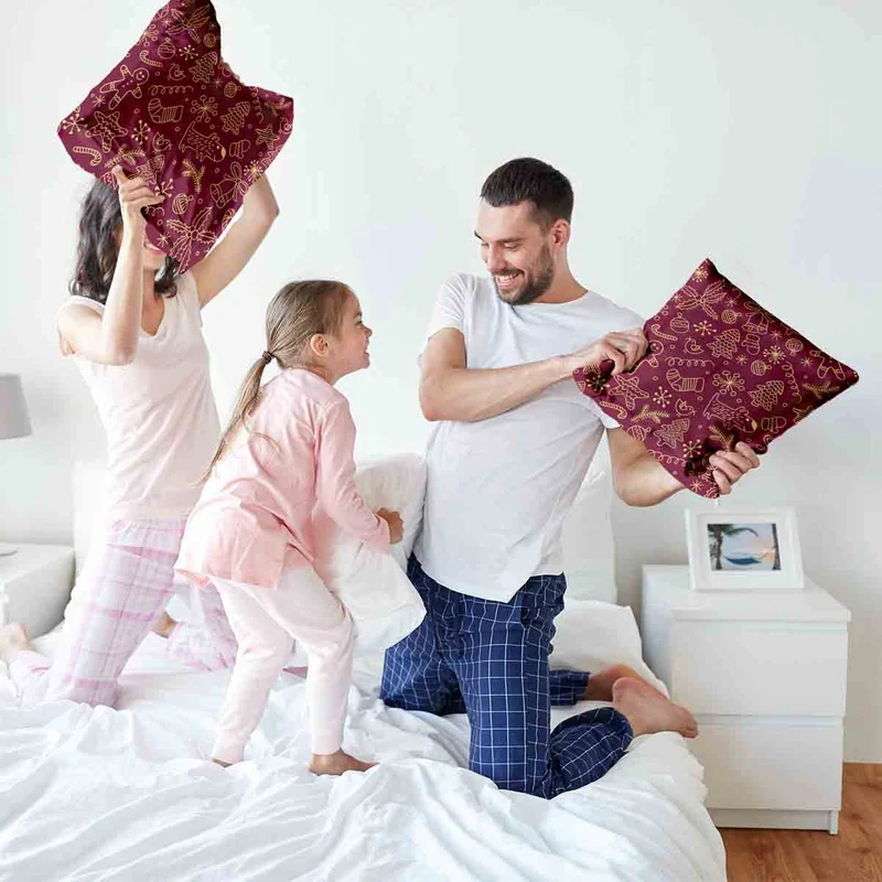 Gesundheitskissen Rot mit lustigen Weihnachtsmotiven