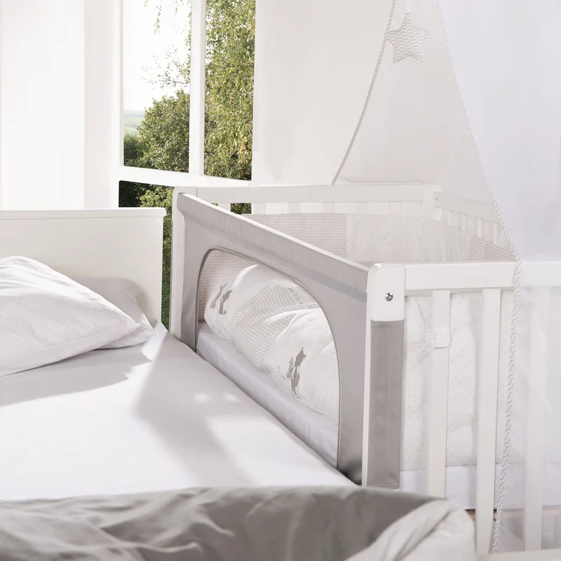 Room Bed "Fox & Bunny" – 60 x 120 cm, höhenverstellbar, Beistellbett zum Elternbett mit kompletter Ausstattung