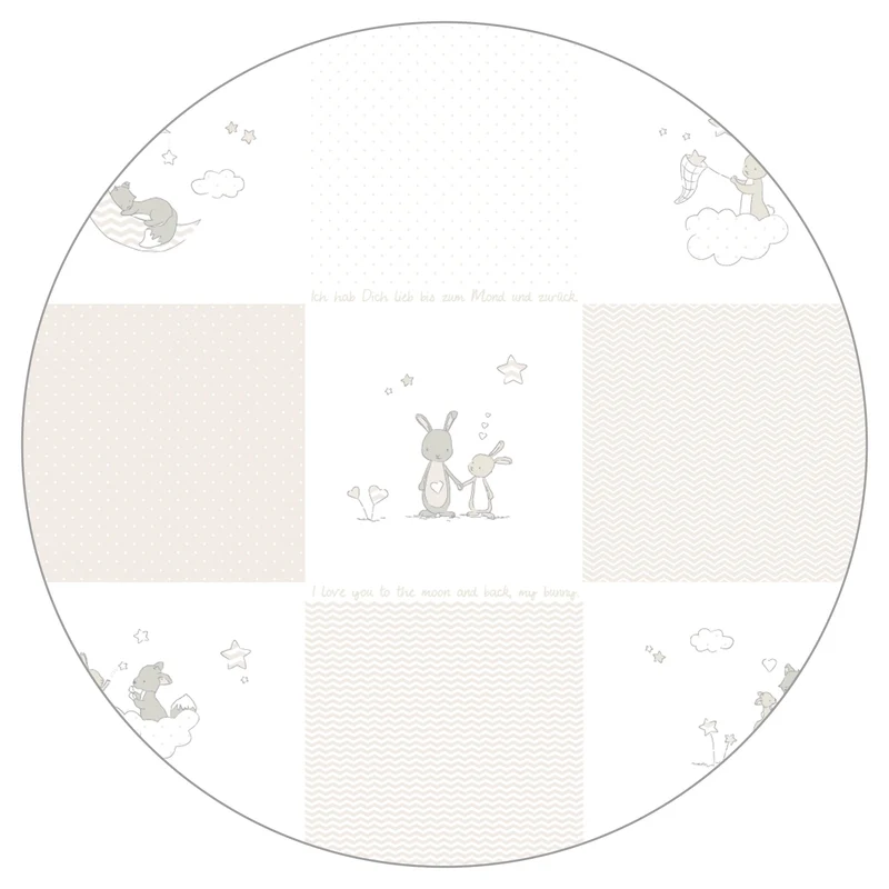 Room Bed "Fox & Bunny" – 60 x 120 cm, höhenverstellbar, Beistellbett zum Elternbett mit kompletter Ausstattung