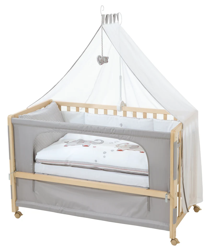 Room Bed "Jumbotwins" – 60 x 120 cm, Beistellbett zum Elternbett mit kompletter Ausstattung