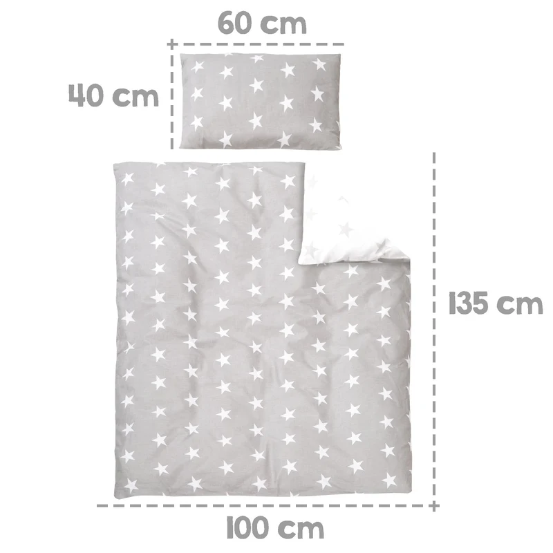 Komplettbettset "Little Stars" – 70 x 140 cm inkl. Bettwäsche, Himmel, Nest & Matratze