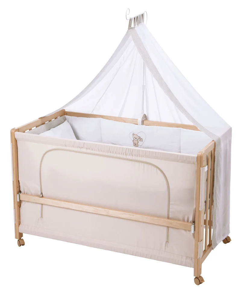 Room Bed "Liebhabär" – 60 x 120 cm, Beistellbett zum Elternbett mit kompletter Ausstattung