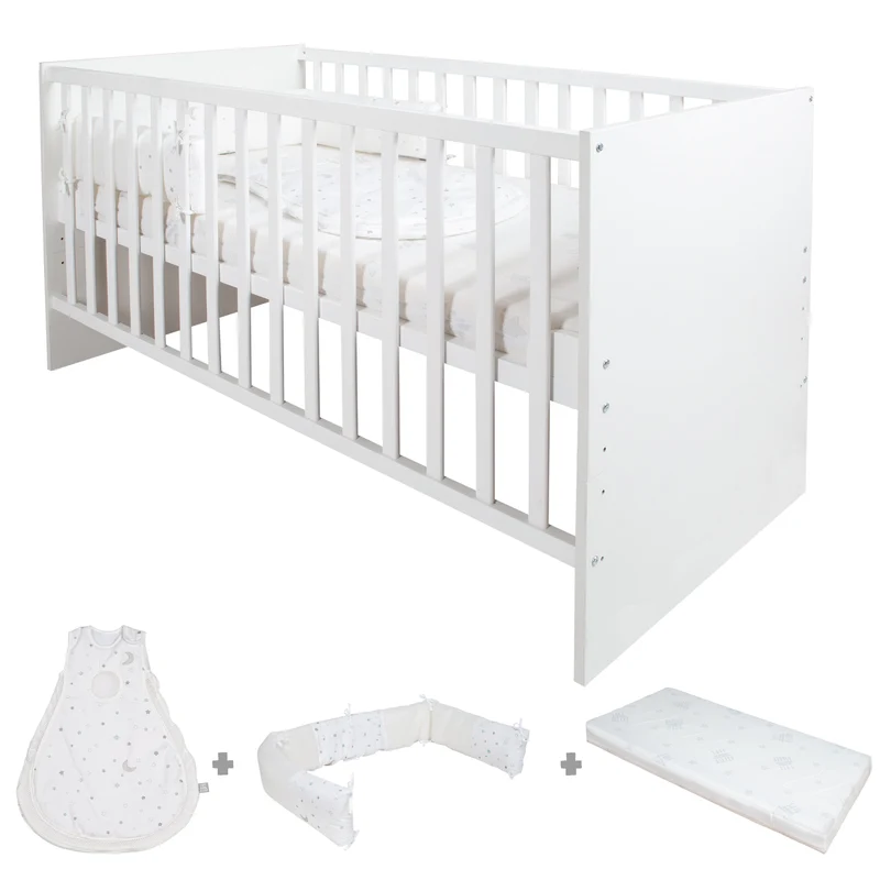 Komplettbettset "safe asleep®" – 70 x 140 cm "Sternenzauber", inkl. Matratze, Nest & Babyschlafsack