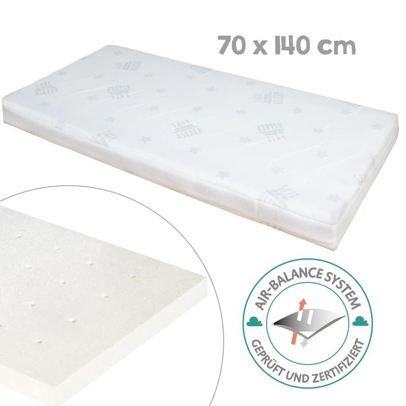 Komplettbettset "safe asleep®" – 70 x 140 cm "Sternenzauber", inkl. Matratze, Nest & Babyschlafsack