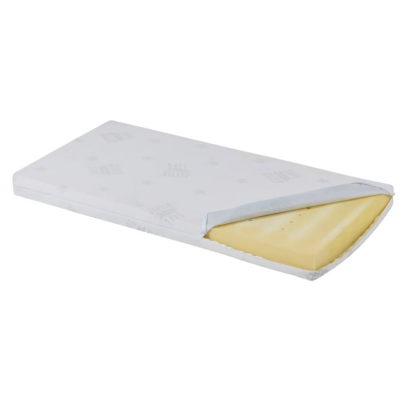 Room Bed "safe asleep® " – 60 x 120 cm, Beistellbett inkl. Ausstattung, "Sterne grau" weiß lackiert