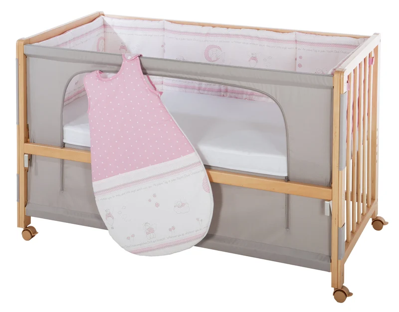 Room Bed "Glücksengel rosa" – 60 x 120 cm, Beistellbett mit kompletter Ausstattung