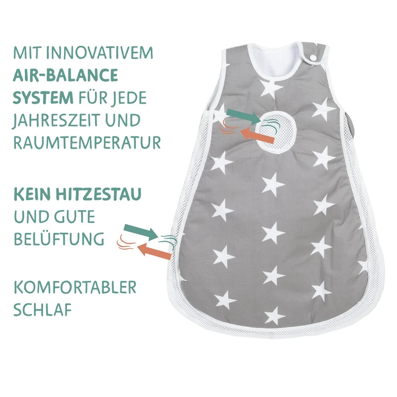 Stubenbett "safe asleep®" – 3 in 1, "Little Stars", Beistellbett grau, Babybett & Bank, mit Zubehör