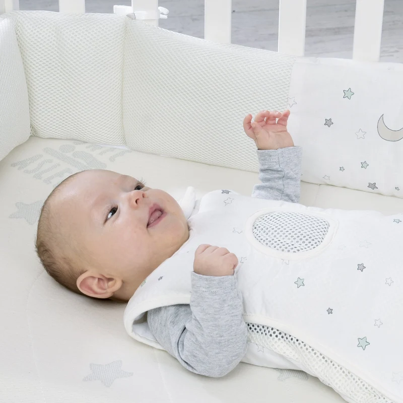 Stubenbett "safe asleep®" – 3 in 1, "Sternenzauber", Beistellbett weiß, Babybett & Bank, inkl. Zubehör