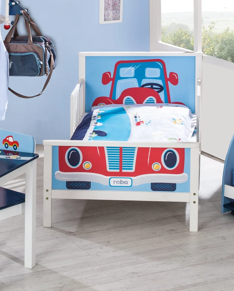 Themenbett "Rennfahrer" – Kinderbett 70 x 140 cm inkl. Matratze, Bettwäsche & Lattenrost
