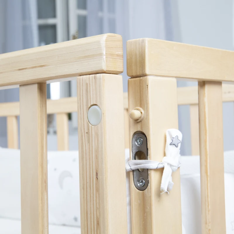 Stubenbett "safe asleep®" – 3 in 1, Beistellbett, Babybett & Bank, natur, inkl. Zubehör