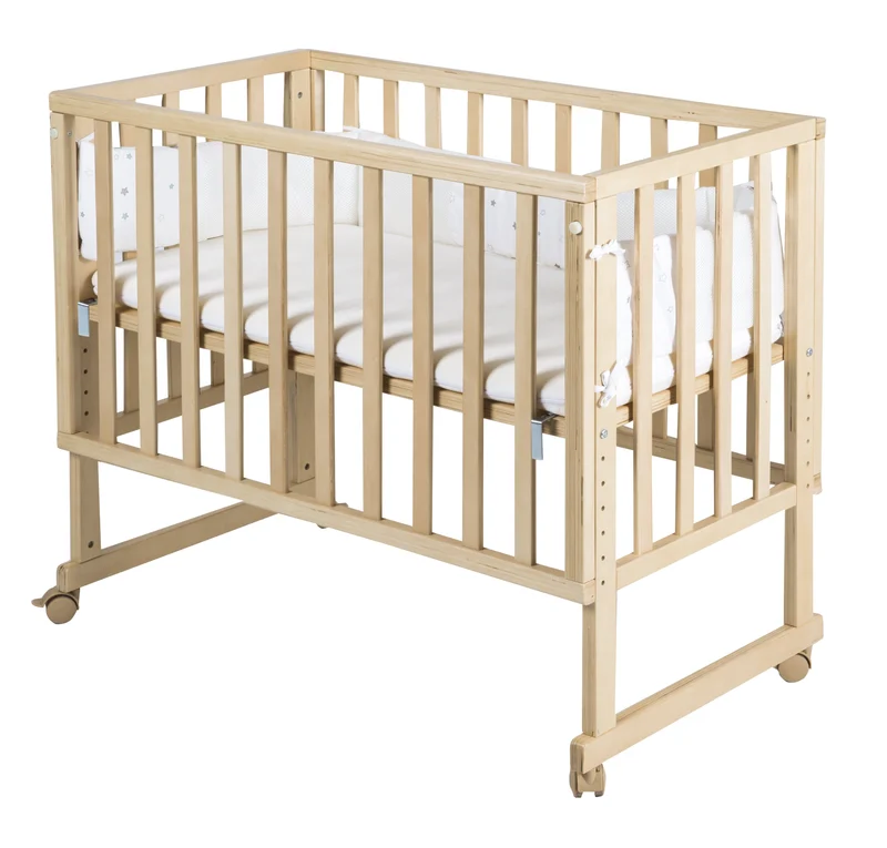 Stubenbett "safe asleep®" – 3 in 1, Beistellbett, Babybett & Bank, natur, inkl. Zubehör