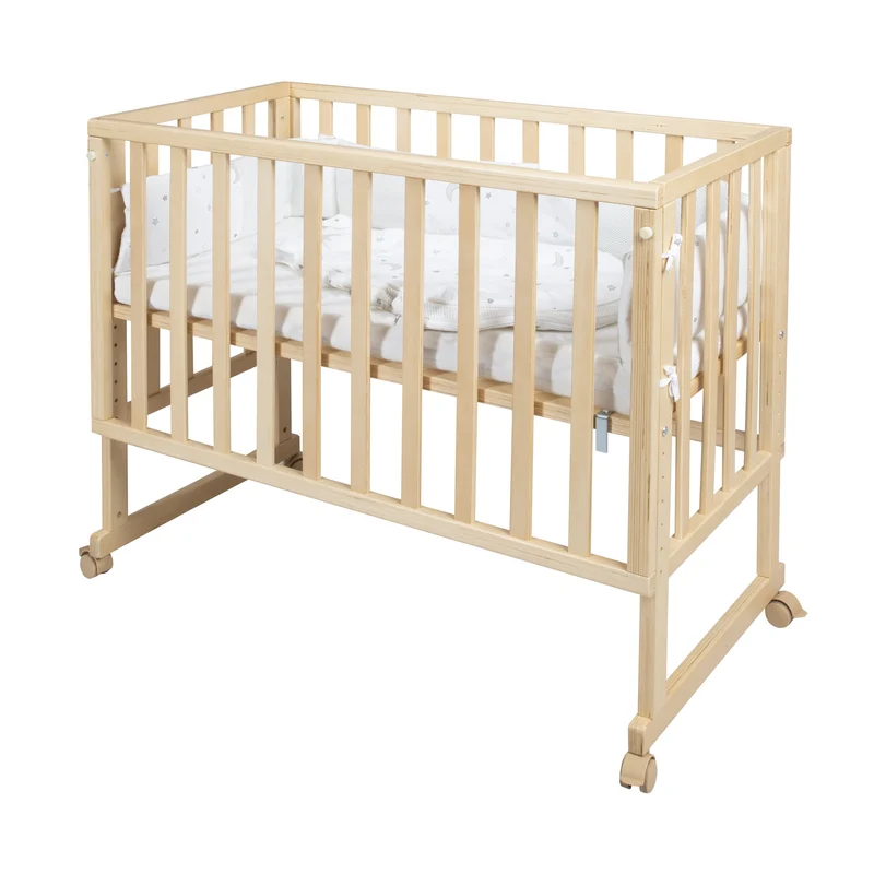 Stubenbett "safe asleep®" – 3 in 1, Beistellbett, Babybett & Bank, natur, inkl. Zubehör