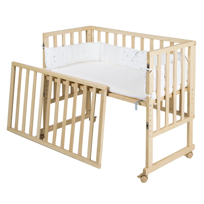 Stubenbett "safe asleep®" – 3 in 1, Beistellbett, Babybett & Bank, natur, inkl. Zubehör