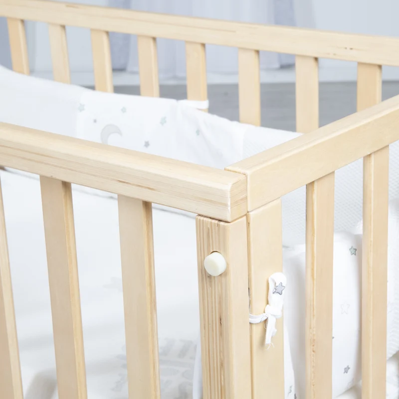 Stubenbett "safe asleep®" – 3 in 1, Beistellbett, Babybett & Bank, natur, inkl. Zubehör