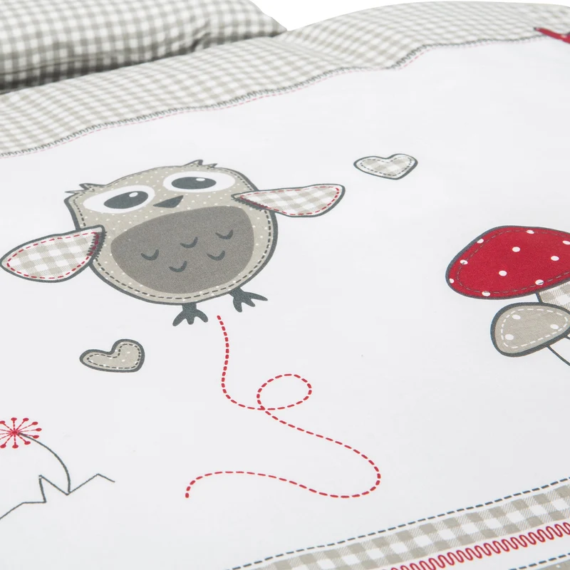Komplettwiegenset "Adam & Eule" – 40 x 90 cm, weiß, mit Feststellfunktion, inkl. Ausstattung