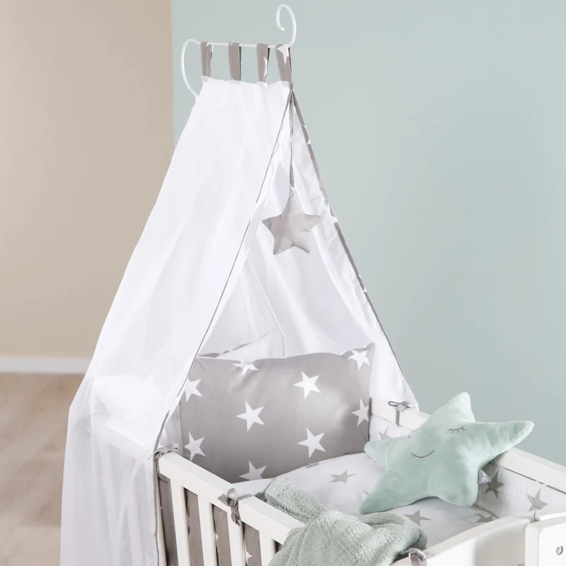 Komplettwiegenset "Little Stars" – 40 x 90 cm, weiß, Feststellfunktion, inkl. Zubehör