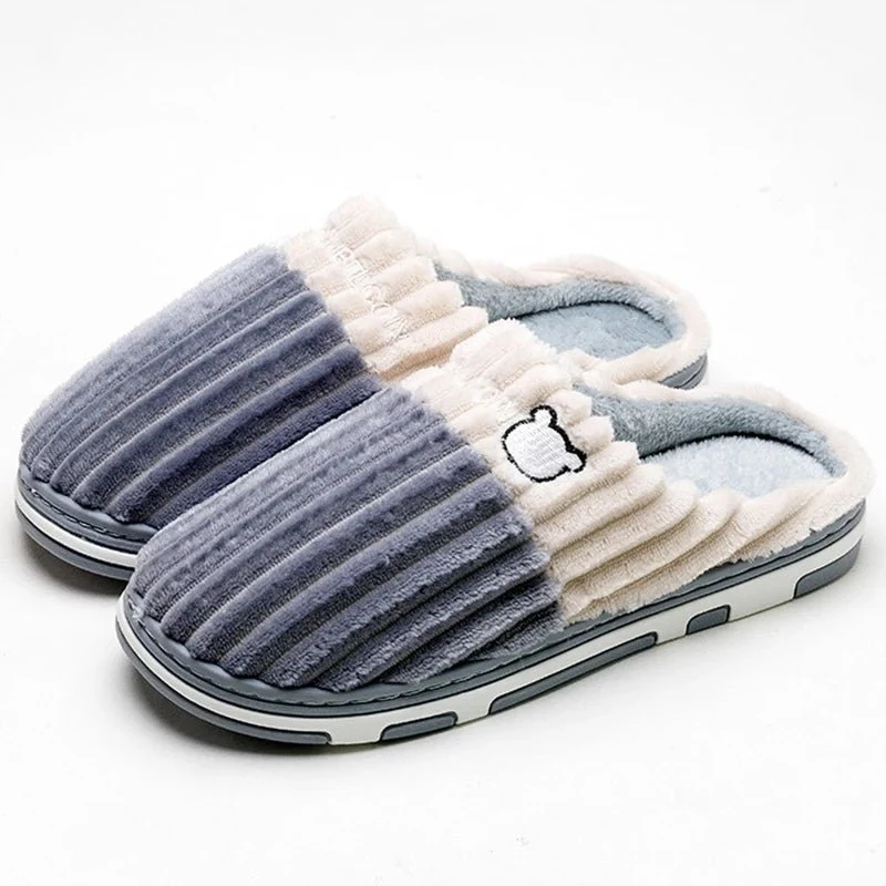 Weiche Baumwollpantoffeln für Damen und Herren – rutschfeste, flauschige Winterhausschuhe für Paare