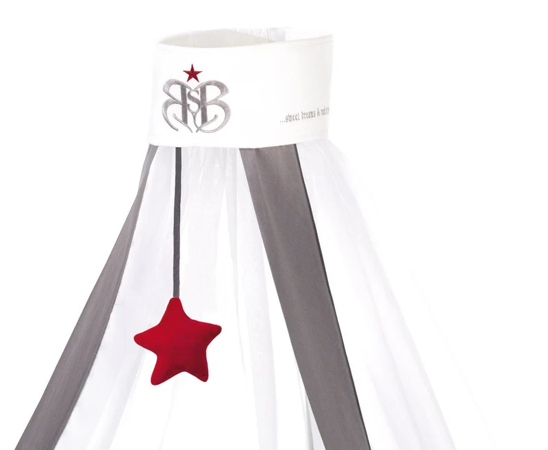 Kinderbettgarnitur "Rock Star Baby 1" – 4-teilig, Bettset mit Bettwäsche 100 x 135 cm, Nestchen & Himmel