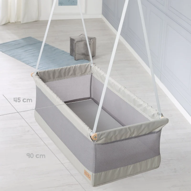 Hängebettchen "safe asleep®" – Liegefläche 45 x 90 cm, Mesh-Stoff, Matratze mit Jaquard-Bezug