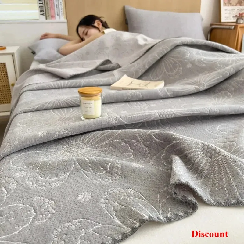 Jacquard-Decke aus Baumwolle – Dreilagige Garnwolle, Handtuch-Sofabezug/Schaldecke