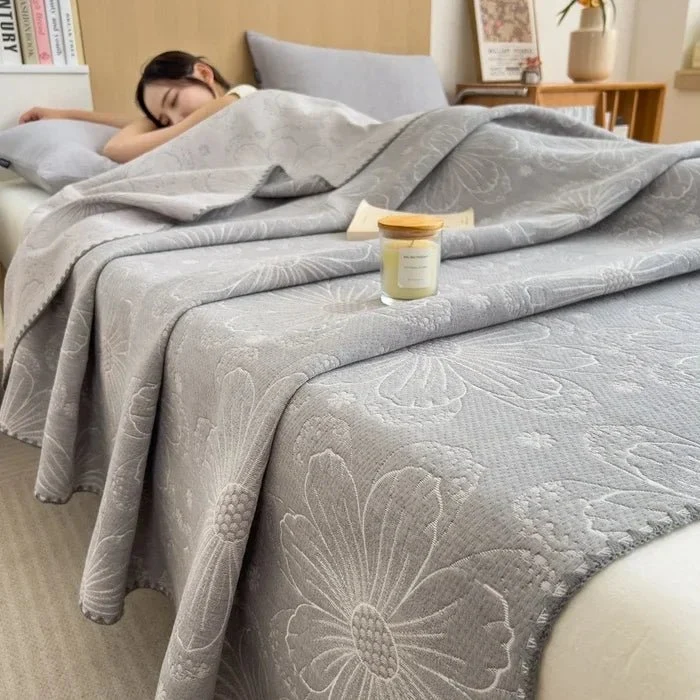 Jacquard-Decke aus Baumwolle – Dreilagige Garnwolle, Handtuch-Sofabezug/Schaldecke