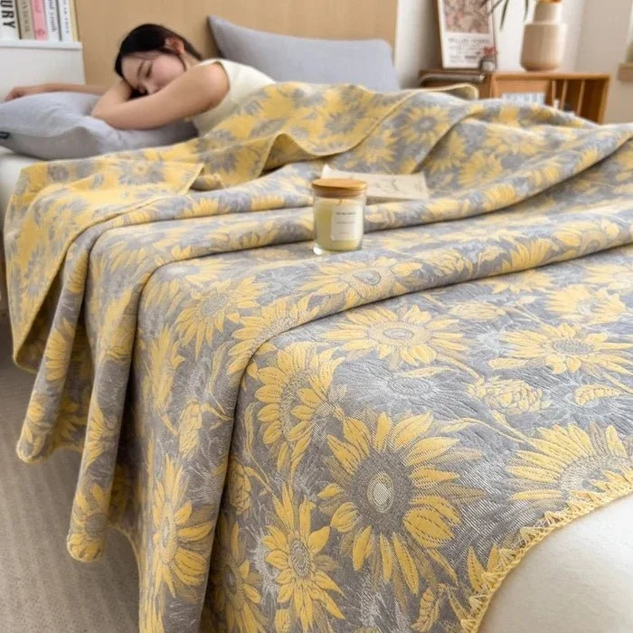 Jacquard-Decke aus Baumwolle – Dreilagige Garnwolle, Handtuch-Sofabezug/Schaldecke