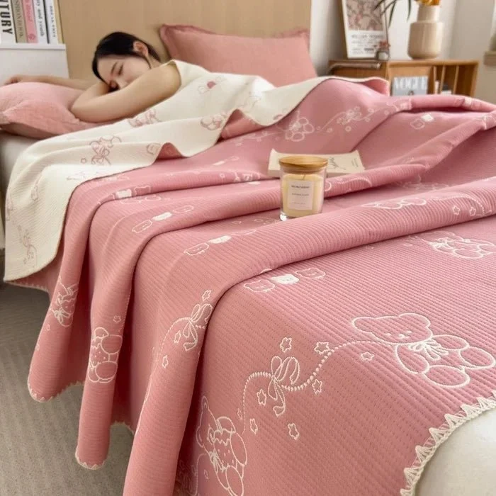 Jacquard-Decke aus Baumwolle – Dreilagige Garnwolle, Handtuch-Sofabezug/Schaldecke