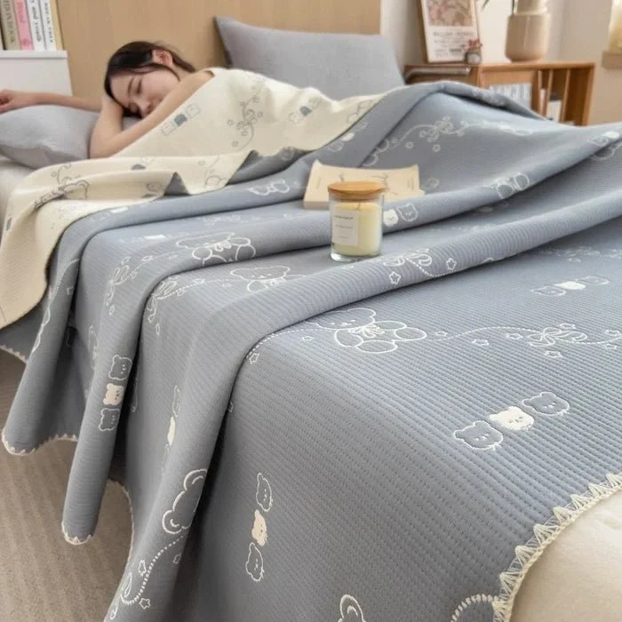 Jacquard-Decke aus Baumwolle – Dreilagige Garnwolle, Handtuch-Sofabezug/Schaldecke