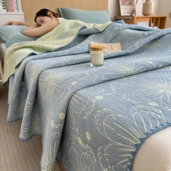 Jacquard-Decke aus Baumwolle – Dreilagige Garnwolle, Handtuch-Sofabezug/Schaldecke