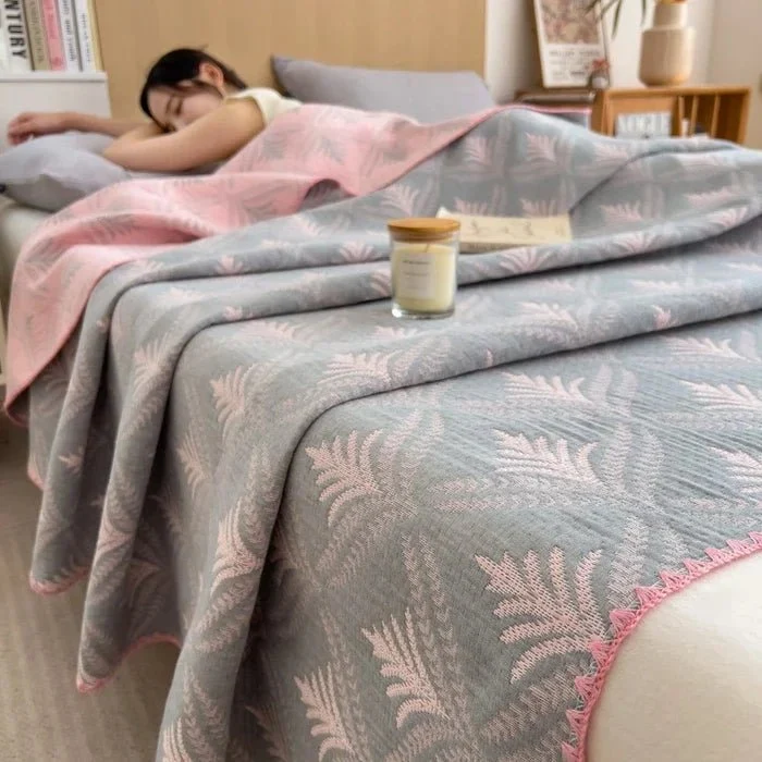 Jacquard-Decke aus Baumwolle – Dreilagige Garnwolle, Handtuch-Sofabezug/Schaldecke