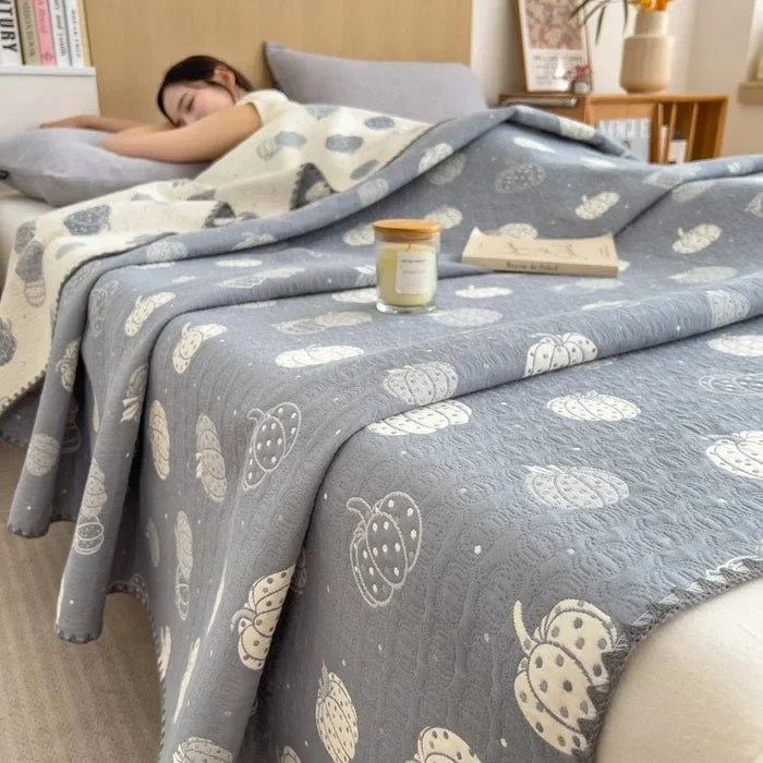 Jacquard-Decke aus Baumwolle – Dreilagige Garnwolle, Handtuch-Sofabezug/Schaldecke